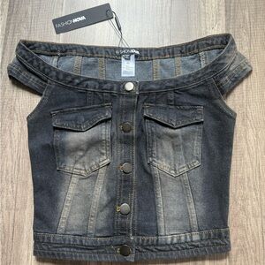 Fashion Nova Two-Tone Denim Skirt